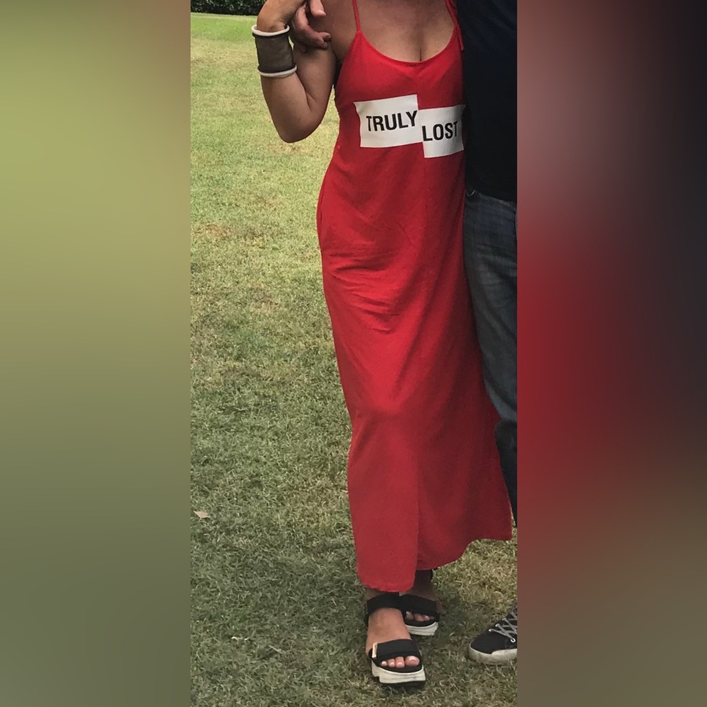 Red 'Truly Lost' Sleeveless Dress